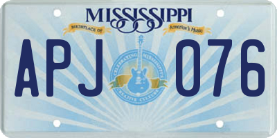 MS license plate APJ076