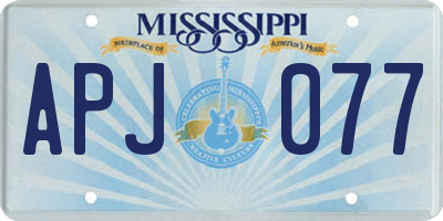 MS license plate APJ077