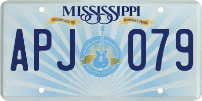 MS license plate APJ079