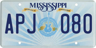 MS license plate APJ080