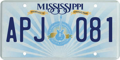 MS license plate APJ081