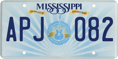 MS license plate APJ082