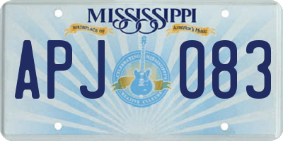 MS license plate APJ083
