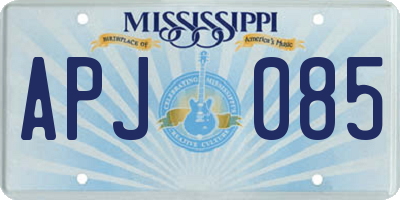 MS license plate APJ085