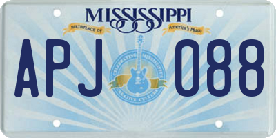 MS license plate APJ088