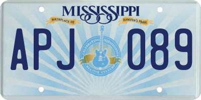 MS license plate APJ089