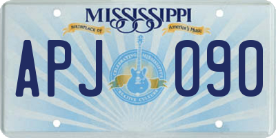 MS license plate APJ090