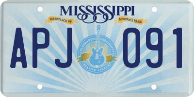 MS license plate APJ091