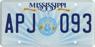 MS license plate APJ093