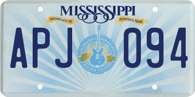 MS license plate APJ094