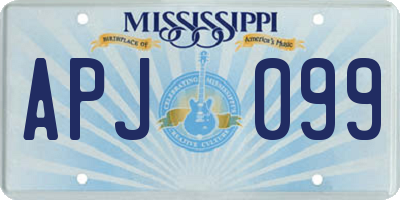 MS license plate APJ099