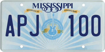 MS license plate APJ100