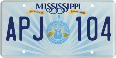 MS license plate APJ104