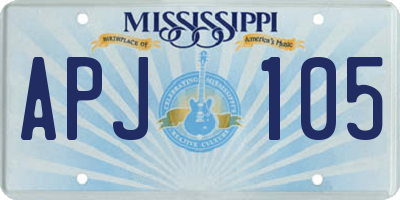 MS license plate APJ105