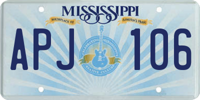 MS license plate APJ106