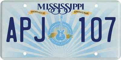 MS license plate APJ107