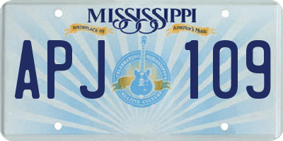 MS license plate APJ109