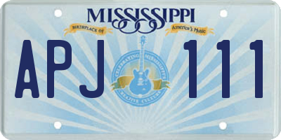 MS license plate APJ111