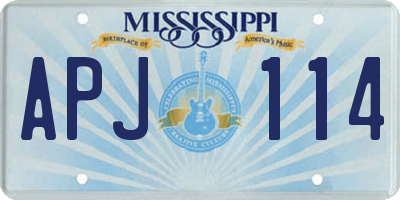 MS license plate APJ114