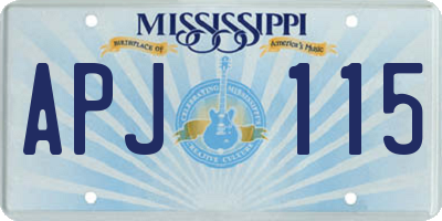 MS license plate APJ115