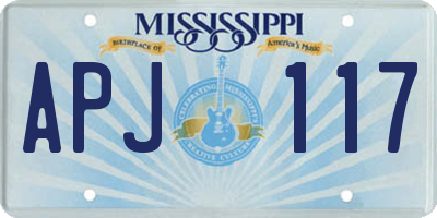 MS license plate APJ117