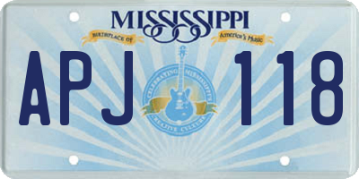 MS license plate APJ118