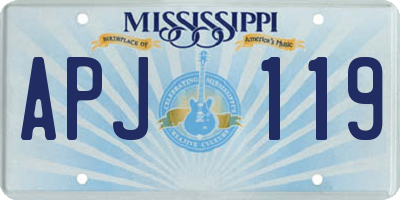 MS license plate APJ119