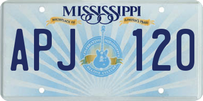 MS license plate APJ120