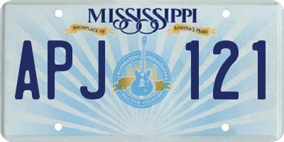 MS license plate APJ121