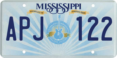 MS license plate APJ122