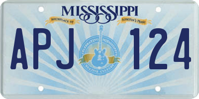 MS license plate APJ124