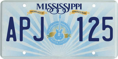 MS license plate APJ125