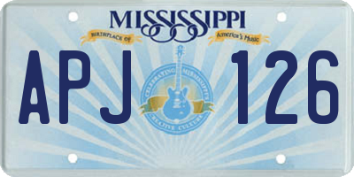 MS license plate APJ126