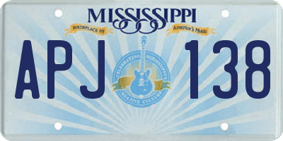MS license plate APJ138