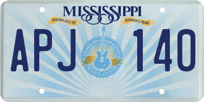 MS license plate APJ140
