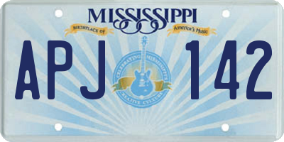 MS license plate APJ142