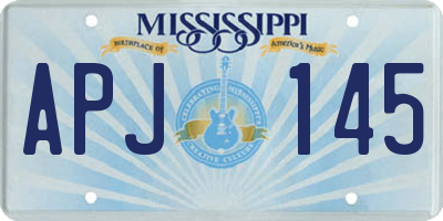 MS license plate APJ145