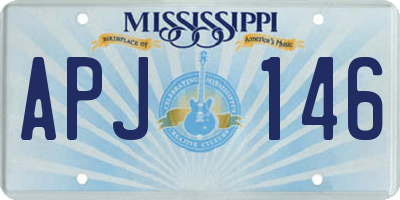 MS license plate APJ146
