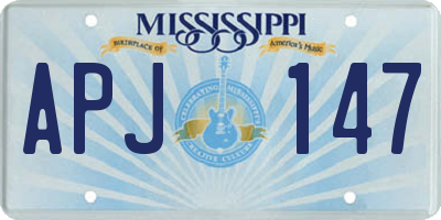MS license plate APJ147