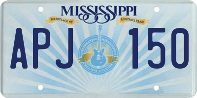 MS license plate APJ150