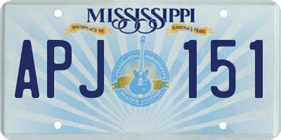 MS license plate APJ151
