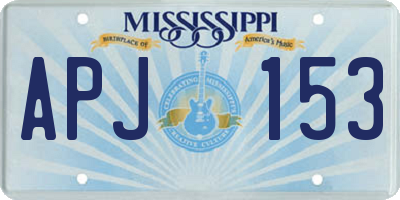 MS license plate APJ153