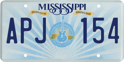 MS license plate APJ154
