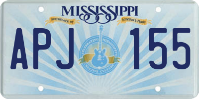 MS license plate APJ155