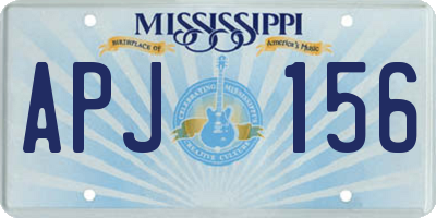 MS license plate APJ156