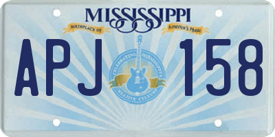 MS license plate APJ158