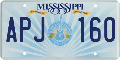 MS license plate APJ160
