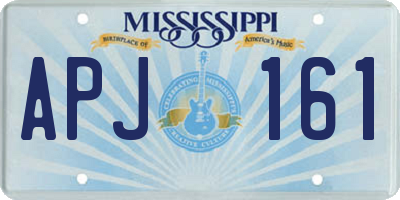 MS license plate APJ161