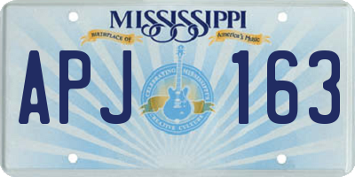 MS license plate APJ163