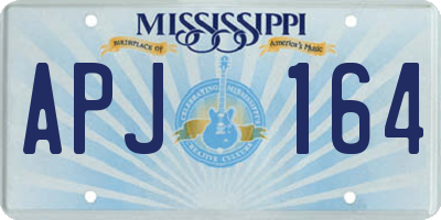MS license plate APJ164